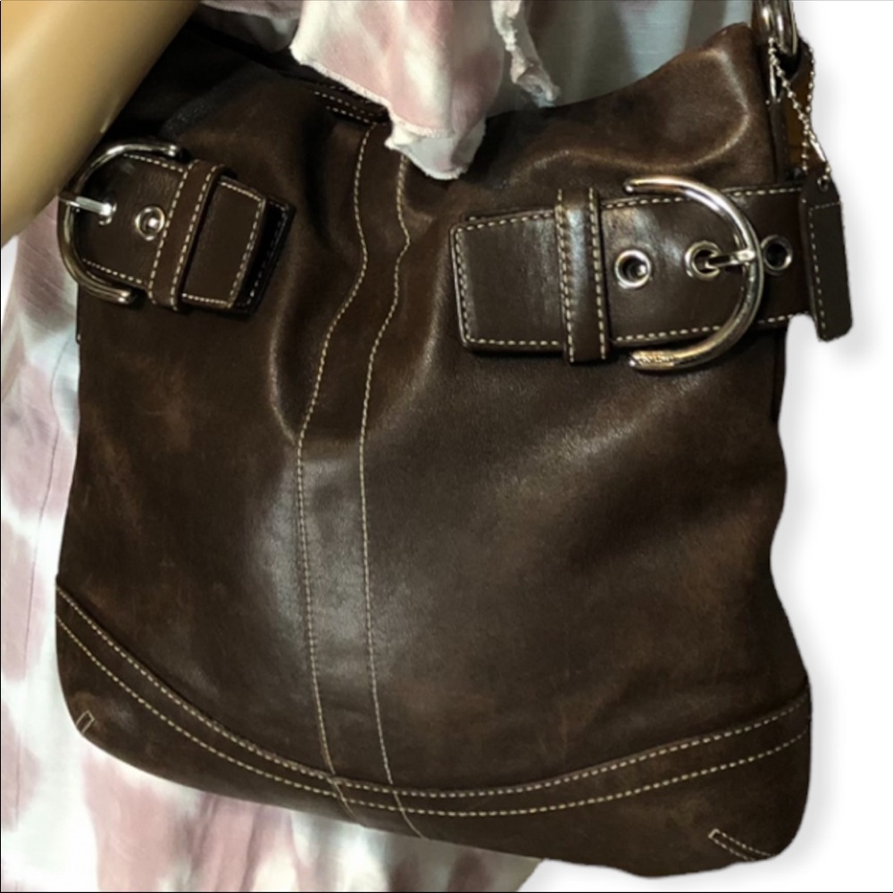 COACH | BROWN LEATHER SOHO CONVERTIBLE CROSSBODY BAG W/BUCKLES #G05S-1452